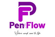 pen and flow logo by urmi zehra